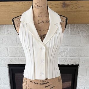 Sincerely Jules Ivory Button-Up Pleated Blouse